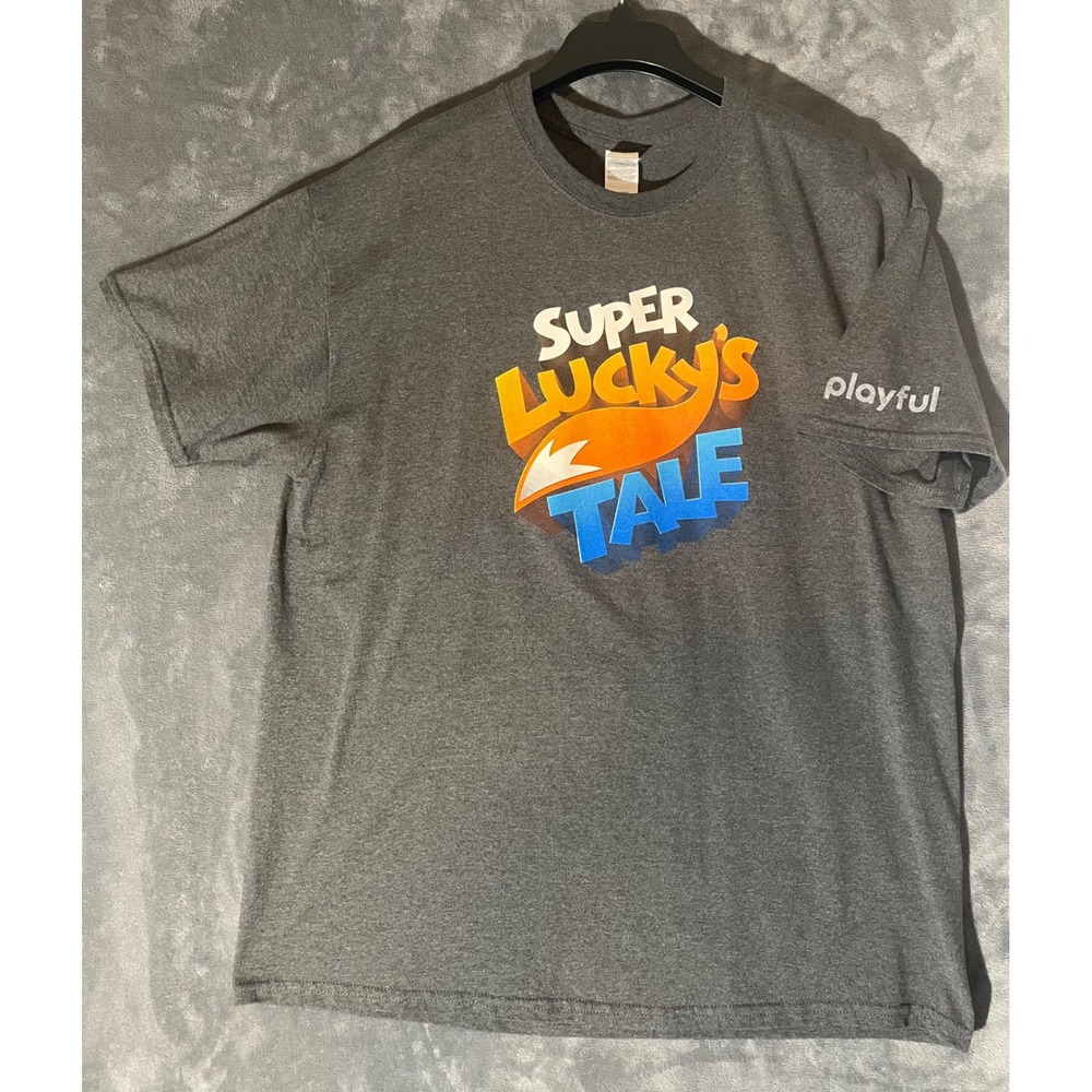 Super Lucky's Tale Promo T-Shirt Mens XL Gray Playful Studios Video Game Tee